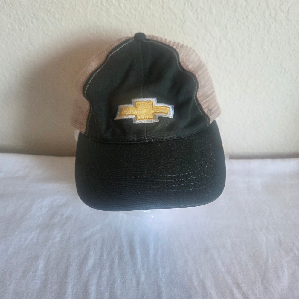 Chevrolet Chevy Bowtie Logo Trucker Hat Snapback HitWear Cox Auto Tan Green Cap